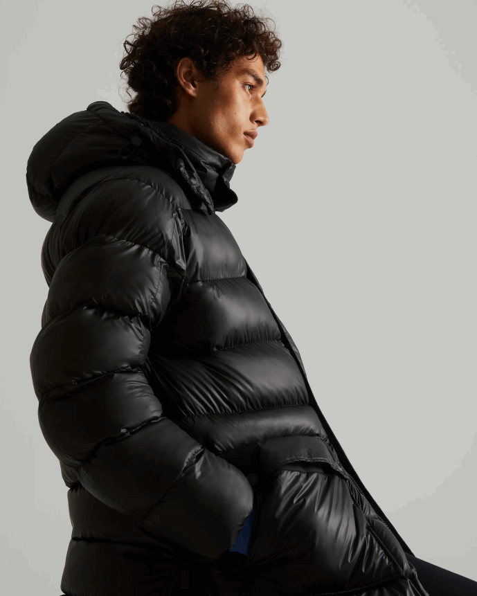 Men Hunter Insulated Rubberized Puffer Coat Black 68TN2X616