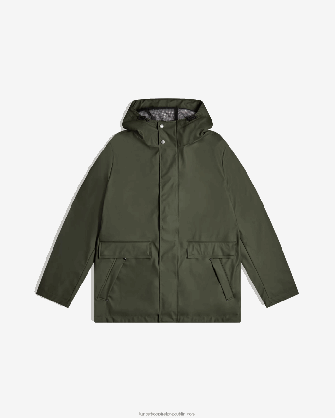 Men Hunter Lightweight Waterproof Rain Jacket Dark Olive 68TN2X609