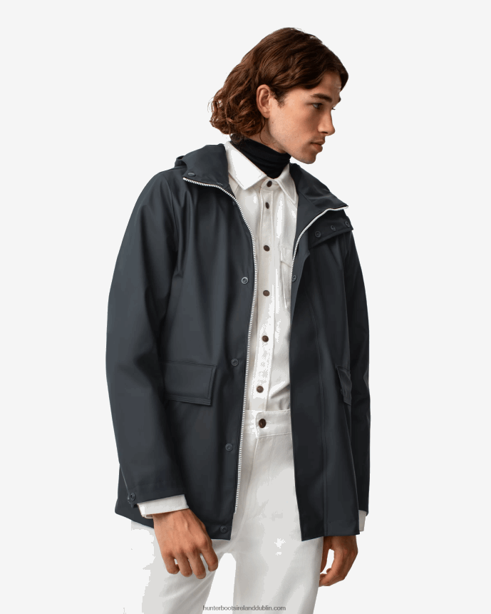 Men Hunter Lightweight Waterproof Rain Jacket Navy 68TN2X610