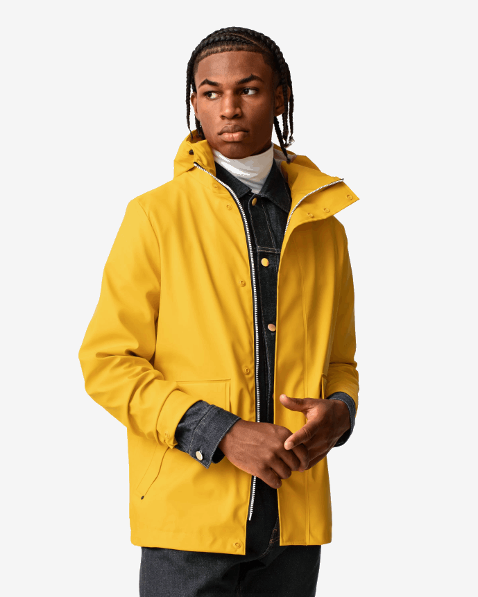 Men Hunter Lightweight Waterproof Rain Jacket Yellow 68TN2X603