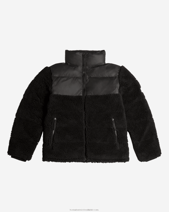 Men Hunter Wanderer Vegan Shearling Insulated Mid Puffer Jacket Black 68TN2X613