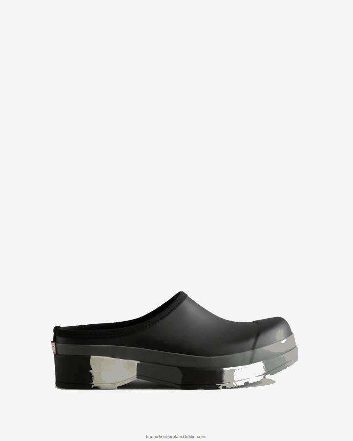 Men Hunter PLAY Striped Sole Clogs Black/White Willow/Urban Grey 68TN2X583