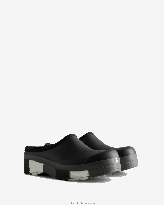 Men Hunter PLAY Striped Sole Clogs Black/White Willow/Urban Grey 68TN2X583