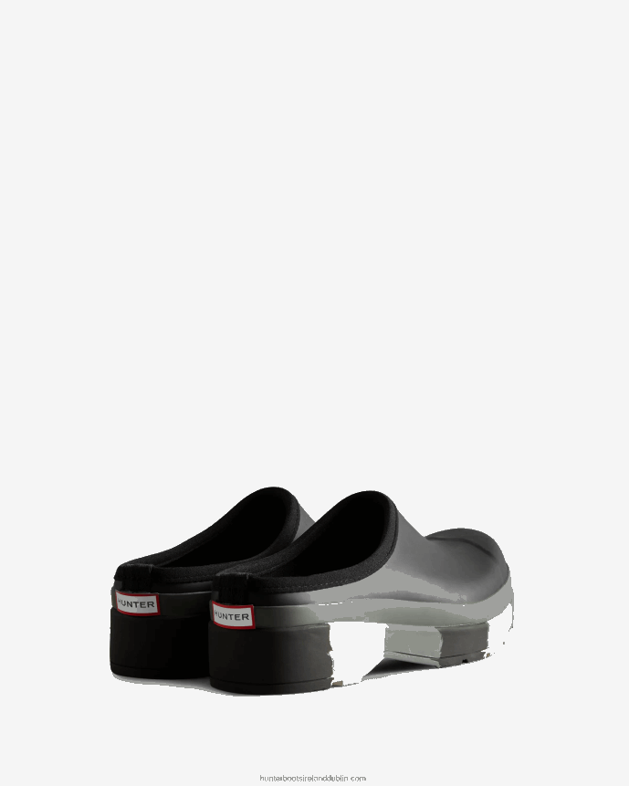 Men Hunter PLAY Striped Sole Clogs Black/White Willow/Urban Grey 68TN2X583