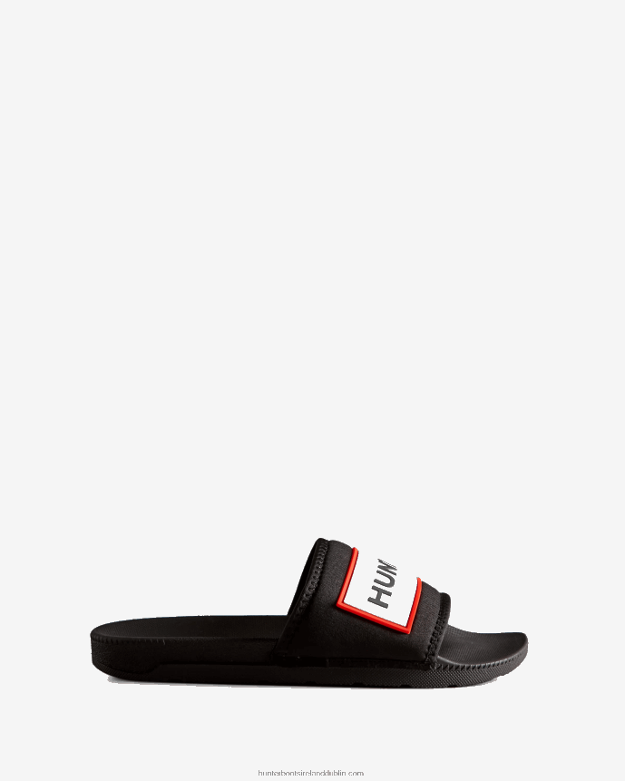 Men Hunter Neoprene Logo Slides Black 68TN2X569