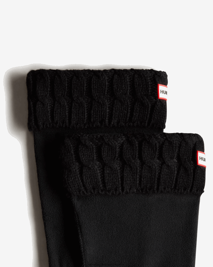 Women Hunter 6 Stitch Cable Knitted Cuff Tall Boot Socks Black 68TN2X474