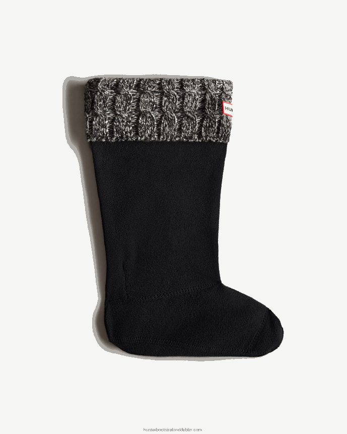 Women Hunter 6 Stitch Cable Knitted Cuff Tall Boot Socks Black/Grey 68TN2X500