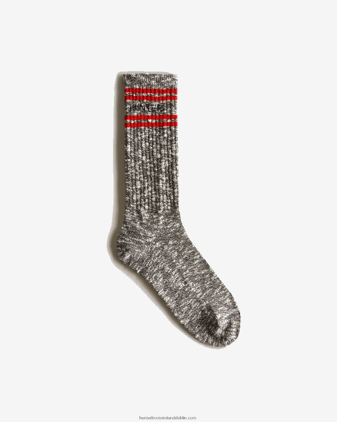 Women Hunter Branded College Mouline Short Socks Black 68TN2X389