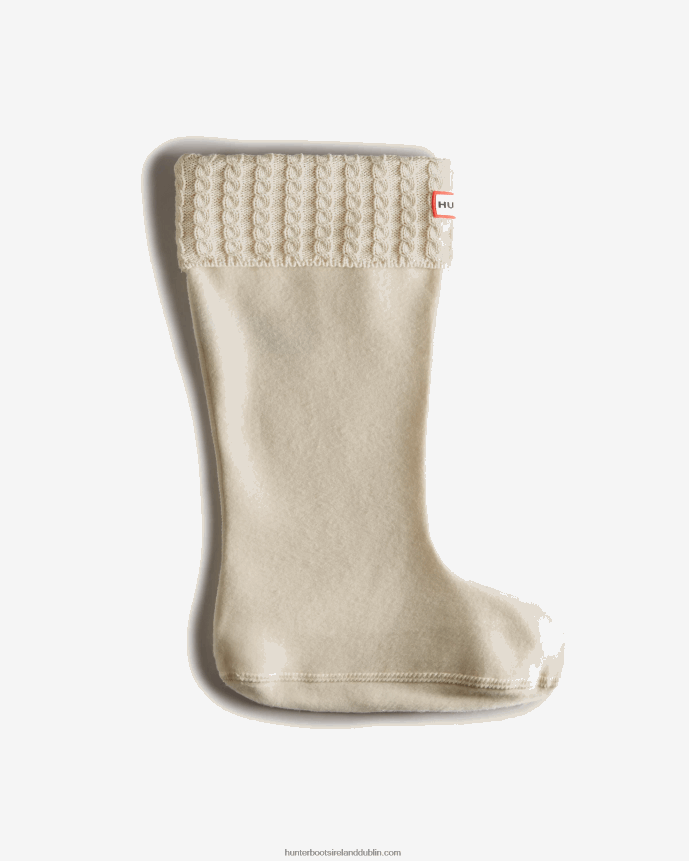 Women Hunter Recycled Mini Cable Knitted Cuff Tall Boot Socks White 68TN2X486
