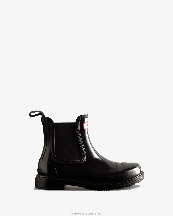 Women Hunter Commando Gloss Chelsea Boots Black 68TN2X212