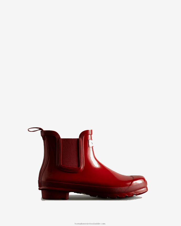 Women Hunter Original Gloss Chelsea Boots Military Red 68TN2X215