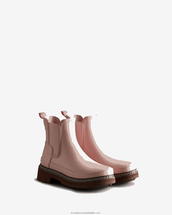 Women Hunter Refined Stitch Detail Chelsea Boots Azalea Pink 68TN2X218