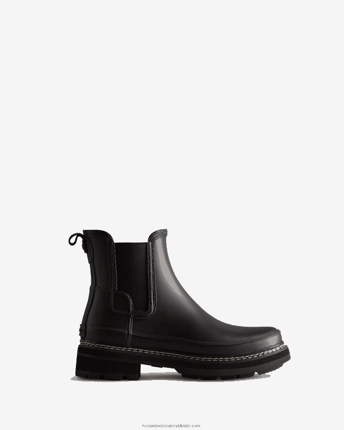 Women Hunter Refined Stitch Detail Chelsea Boots Black 68TN2X44
