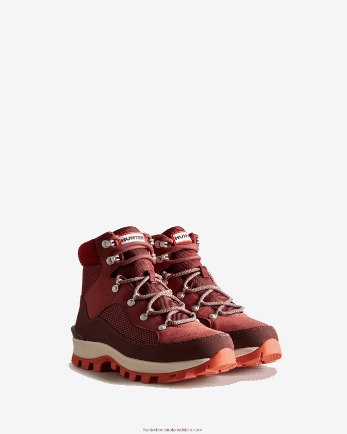 Women Hunter Explorer Insulated Lace-Up Commando Boots Muted Berry/Ruskea Brown/Fall Red 68TN2X272