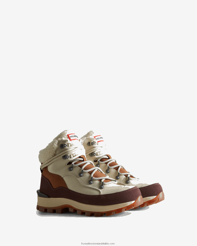 Women Hunter Explorer Insulated Lace-Up Leather Commando Boots White Willow/Tan/Ruskea Brown 68TN2X271