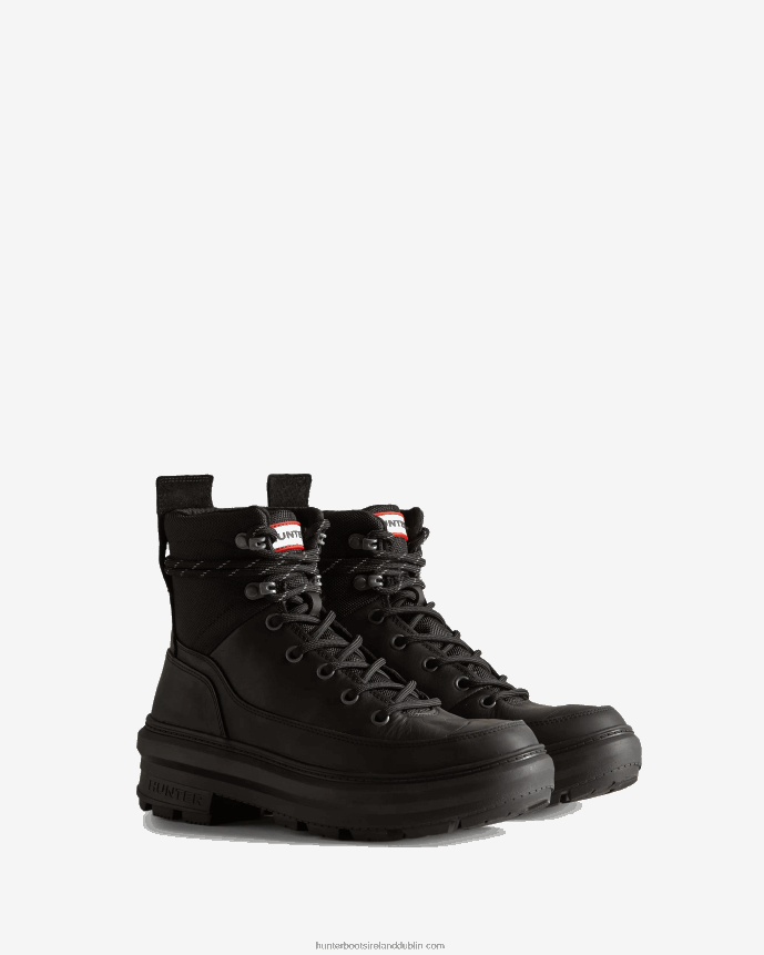 Women Hunter Rebel Explorer Leather Commando Boots Black 68TN2X153
