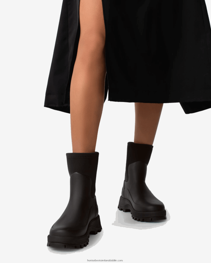 Women Hunter City Explorer Short Neoprene Boots Black 68TN2X1