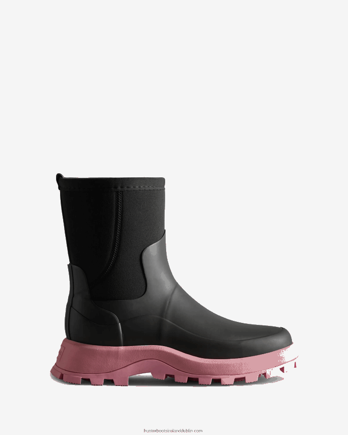 Women Hunter City Explorer Short Neoprene Boots Black/Pink Fizz 68TN2X49
