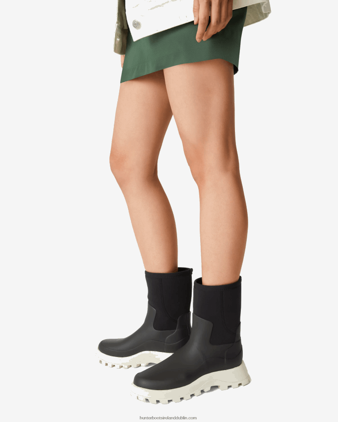 Women Hunter City Explorer Short Neoprene Boots Black/Shaded White 68TN2X162