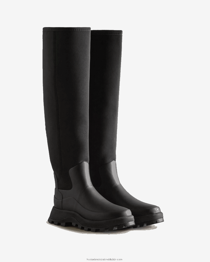 Women Hunter City Explorer Tall Neoprene Boots Black 68TN2X196