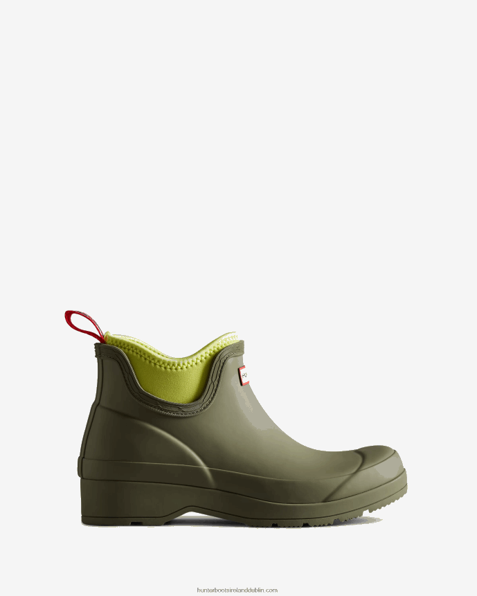 Women Hunter Play Neoprene Chelsea Boots Lichen Green/Zesty Yellow 68TN2X54