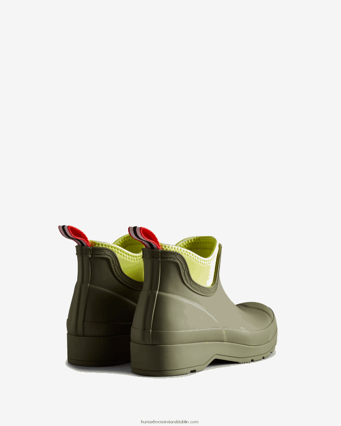 Women Hunter Play Neoprene Chelsea Boots Lichen Green/Zesty Yellow 68TN2X54
