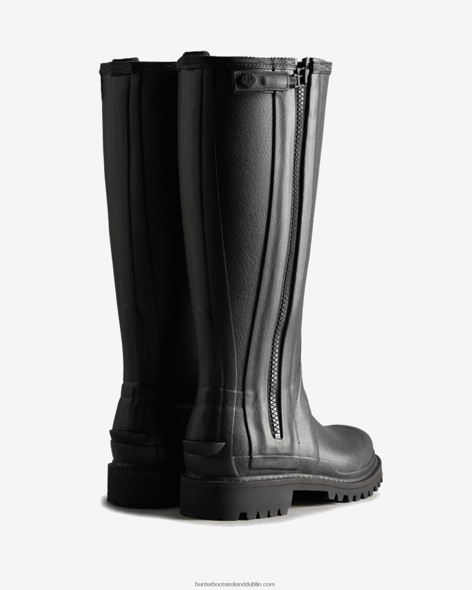 Women Hunter Balmoral Commando Rubber Zip Tall Rain Boots Black 68TN2X317