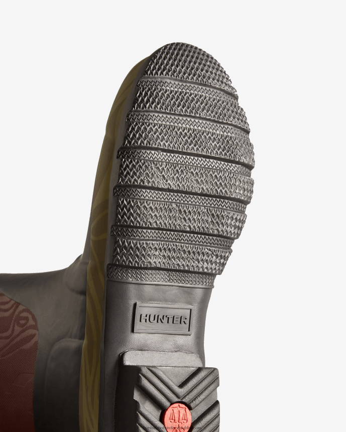 Women Hunter Erosion Texture Patchwork Short Rain Boots Erosion Texture Patchwork 68TN2X316