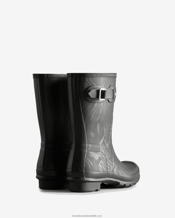 Women Hunter Erosion Texture Short Rain Boots Erosion Texture Black 68TN2X182