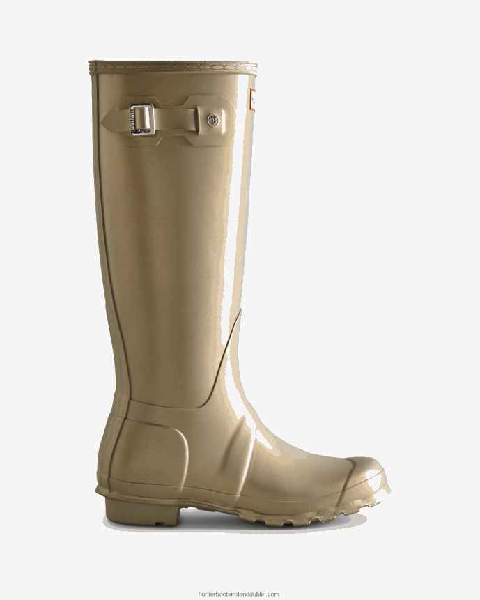 Women Hunter Nebula Tall Rain Boots Pale Gold 68TN2X166