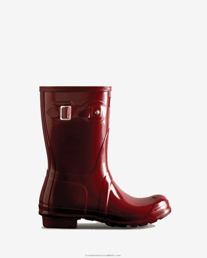 Women Hunter Original Short Gloss Rain Boots Fall Red 68TN2X305