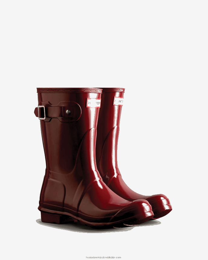 Women Hunter Original Short Gloss Rain Boots Fall Red 68TN2X305
