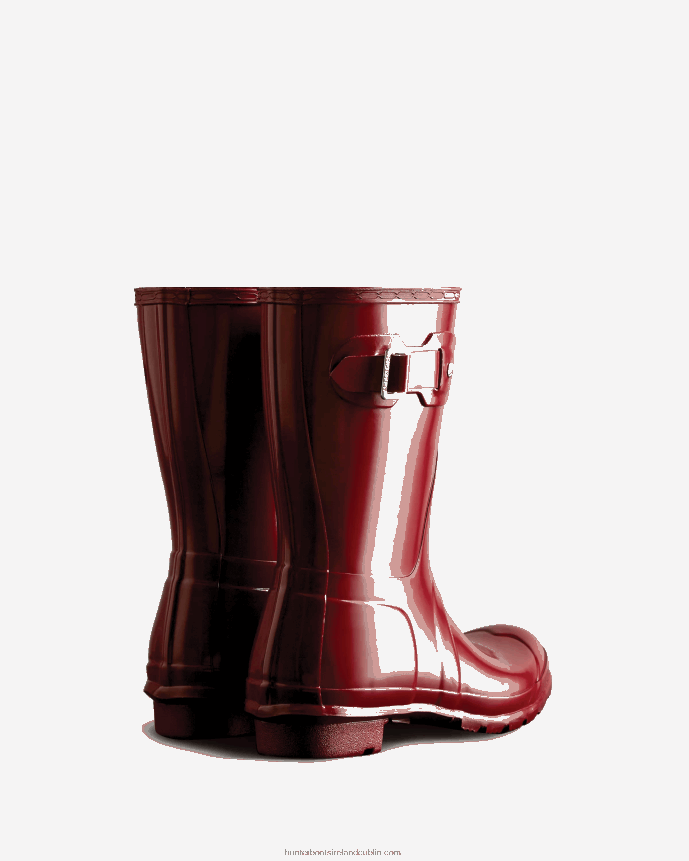 Women Hunter Original Short Gloss Rain Boots Fall Red 68TN2X305