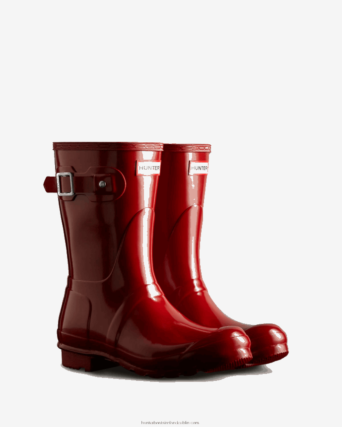 Women Hunter Original Short Gloss Rain Boots Military Red 68TN2X74