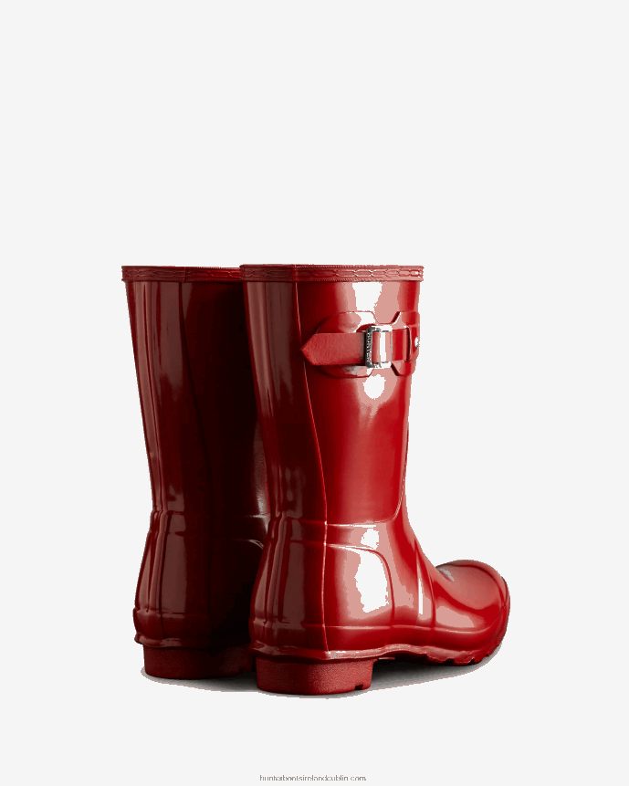 Women Hunter Original Short Gloss Rain Boots Military Red 68TN2X74