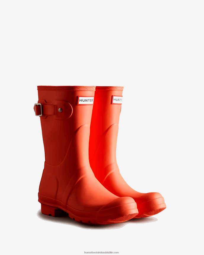 Women Hunter Original Short Rain Boots Sun-Cup Orange 68TN2X306