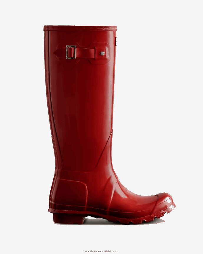 Women Hunter Original Tall Gloss Rain Boots Military Red 68TN2X56
