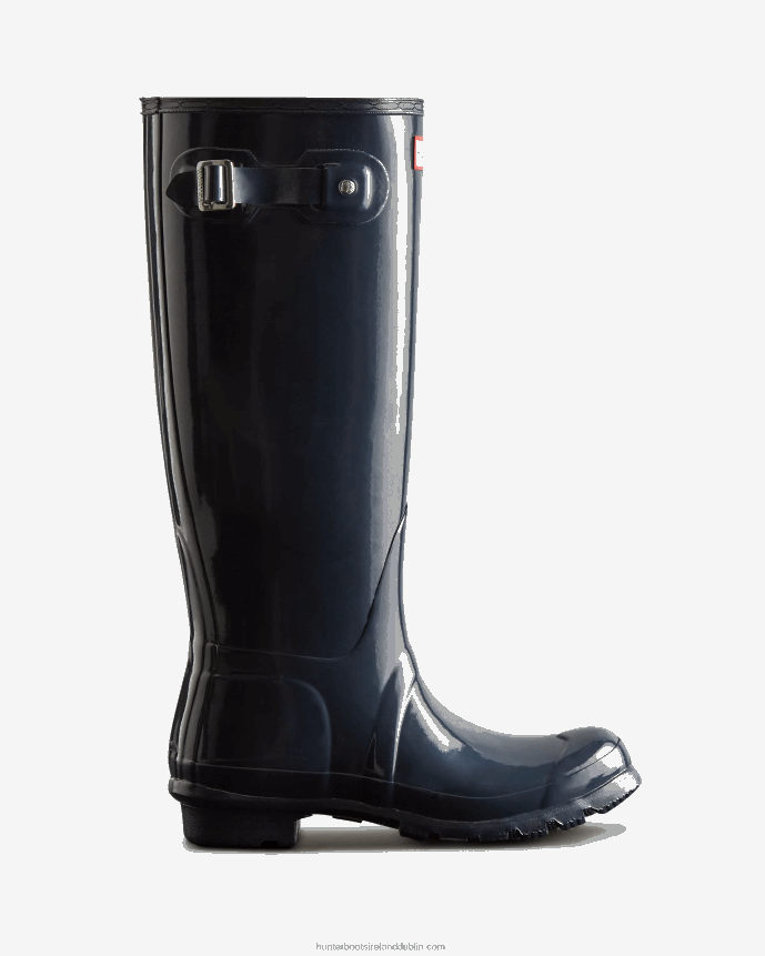 Women Hunter Original Tall Gloss Rain Boots Navy 68TN2X222