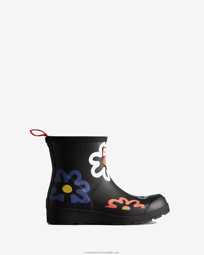 Women Hunter PLAY Short Flower Pop Print Rain Boots Flower Pop Print 68TN2X90