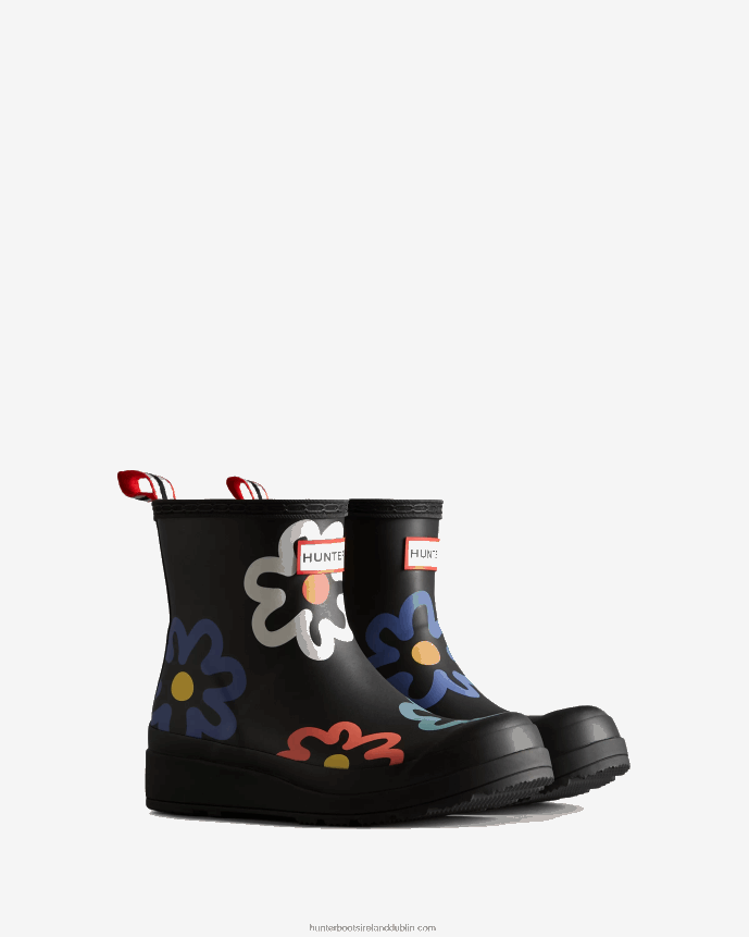 Women Hunter PLAY Short Flower Pop Print Rain Boots Flower Pop Print 68TN2X90