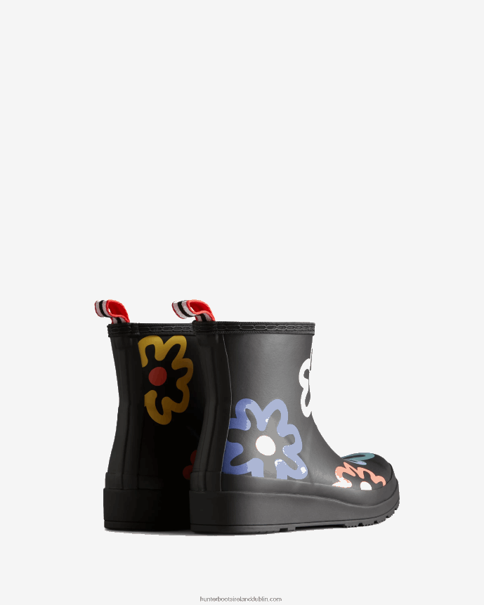 Women Hunter PLAY Short Flower Pop Print Rain Boots Flower Pop Print 68TN2X90