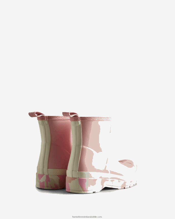 Women Hunter Play Short Colour Splash Sole Rain Boots Faded Rose/Shaded White/Pink Fizz/Skimming Stone 68TN2X164