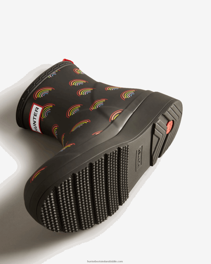 Women Hunter Play Short Mini Rainbow Rain Boots Mini Rainbow Print 68TN2X179
