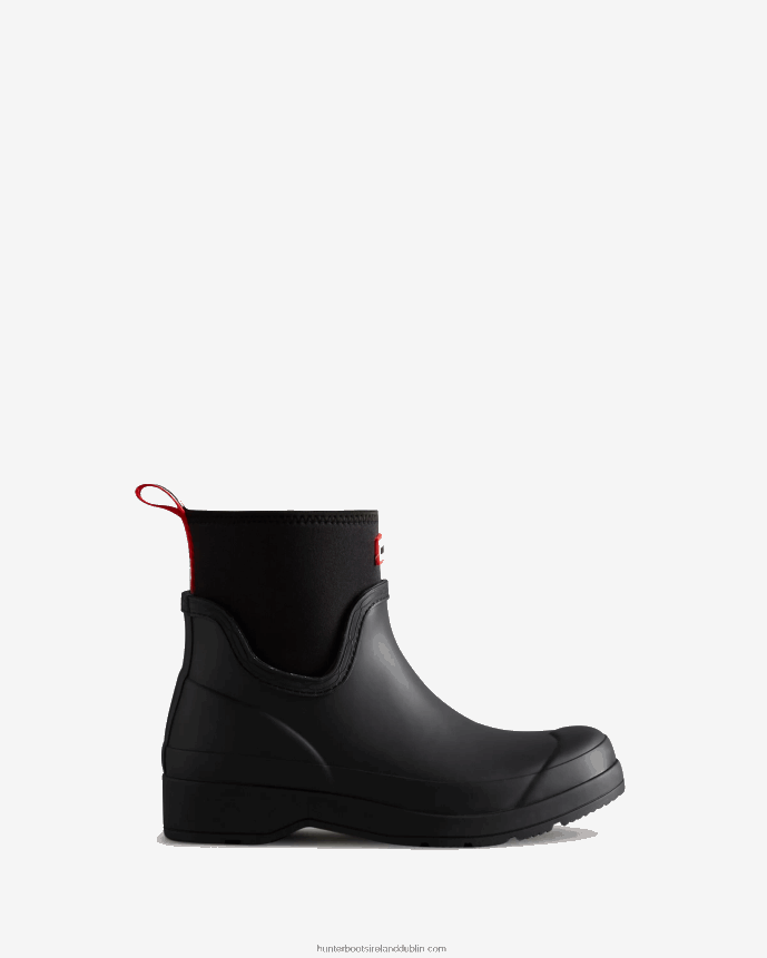 Women Hunter Play Short Neoprene Rain Boots Black 68TN2X125