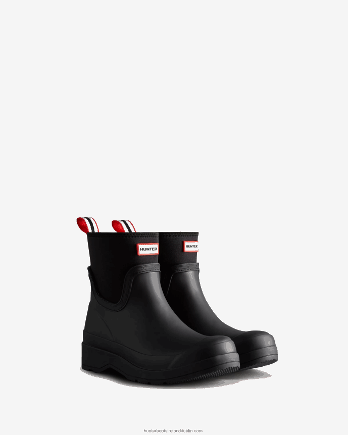 Women Hunter Play Short Neoprene Rain Boots Black 68TN2X125