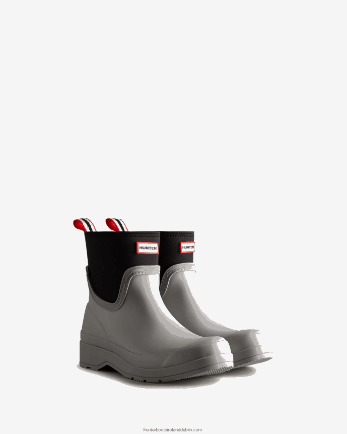 Women Hunter Play Short Neoprene Rain Boots Steall Light Grey 68TN2X308
