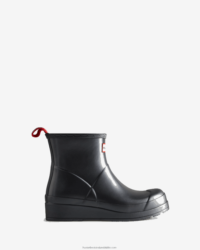 Women Hunter Play Short Pearlized Rain Boots Black 68TN2X30