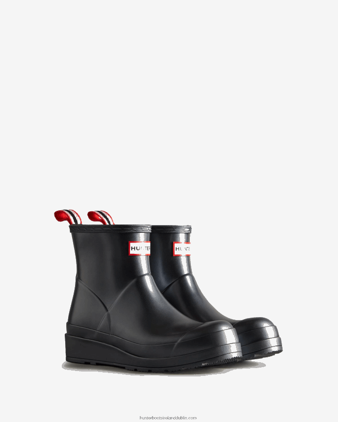 Women Hunter Play Short Pearlized Rain Boots Black 68TN2X30