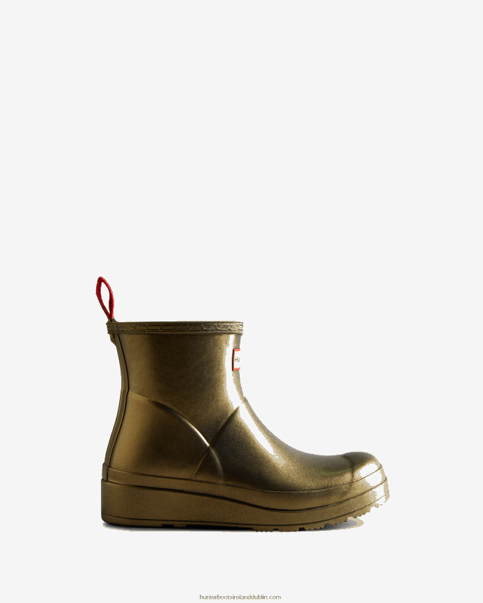 Women Hunter Play Short Pearlized Rain Boots Gold 68TN2X213