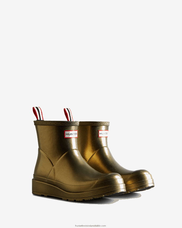Women Hunter Play Short Pearlized Rain Boots Gold 68TN2X213